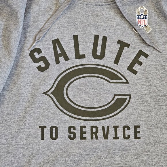 Womens Nike Chicago Bears Hoodie Sz L Slim Fits Sz S/M Gray Hooded Sweatshirt - Picture 2 of 10